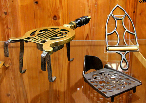 Collection of metal trivets at Shelburne Museum. Shelburne, VT.