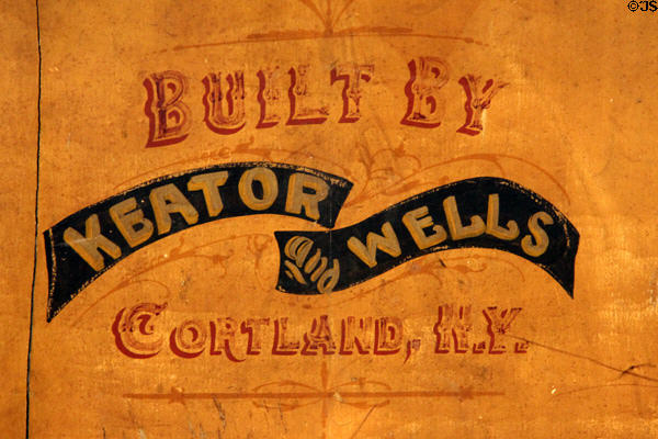 Popcorn wagon sign (c1880) by Keator & Wells of Cortland, NY in Round Barn at Shelburne Museum. Shelburne, VT.