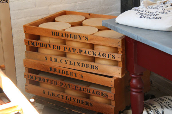 Butter packaging (19thC) at Billings Farm & Museum. Woodstock, VT.