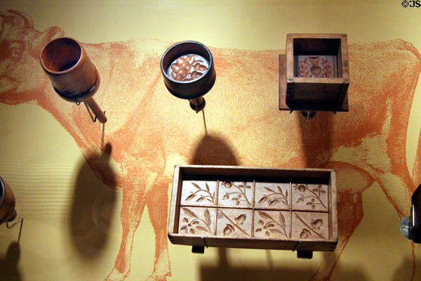 Butter molds at Billings Farm & Museum. Woodstock, VT.