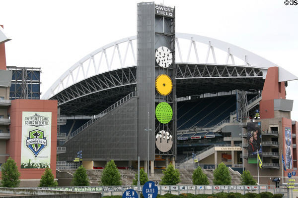 Qwest Field signs & interior from ground level. Seattle, WA.