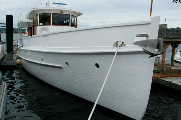 Yacht Norwester (1932) once owned by Actor John Wayne at Northwest Seaport. Seattle, WA.