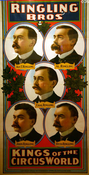 Poster (1905) of Ringling Brothers Kings of the Circus World at Circus World Museum. Baraboo, WI.