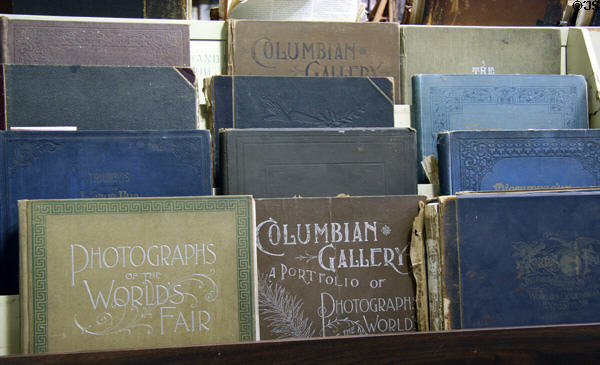 Collection of several photo guides to World's Columbian Exposition at Columbus Museum. Columbus, WI.