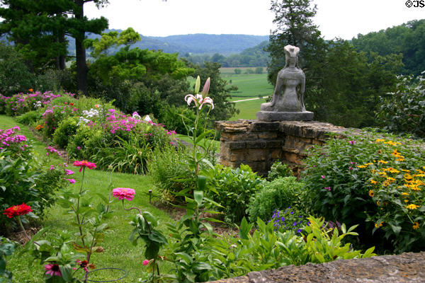 Gardens of Taliesin overlook Wright's land. WI.
