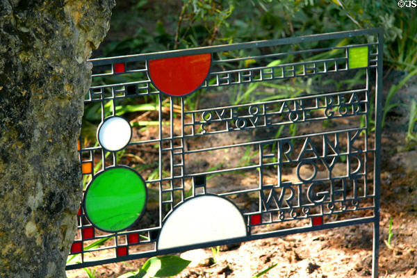 Tomb marker of Frank Lloyd Wright (1869-1959) with quote 