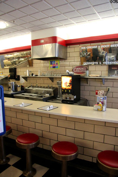 Art Deco counter of Quarrier Diner in Charleston, WV.
