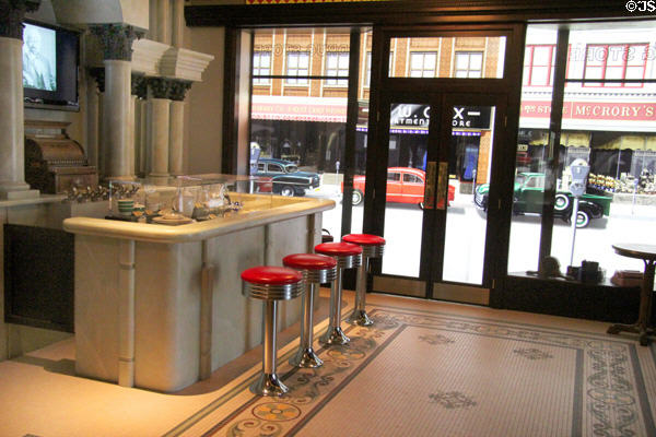 Charleston's Scott Brothers Drug Store soda fountain (c1950's) at West Virginia State Museum. Charleston, WV.