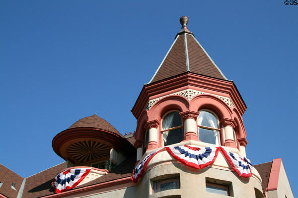 Tower of Nagel Warren Mansion, now a bed & breakfast. Cheyenne, WY.