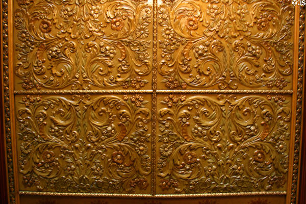 Embossed ceiling of Nagel Warren Mansion. Cheyenne, WY.