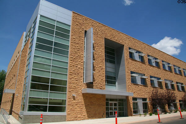 Newer addition to buildings of University of Wyoming still faced in sandstone. Laramie, WY.