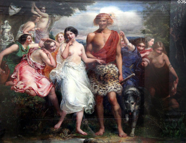 Cymon & Iphigenia painting (1847-8) by John Everett Millais at Lady Lever Art Gallery. Liverpool, England.