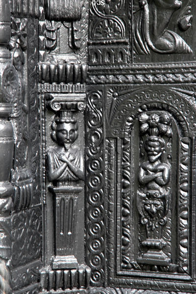 Carvings used as wall coverings at Plas Newydd. Llangollen, Wales.