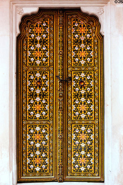 Patterned doorway of fort in Bikaner. India.