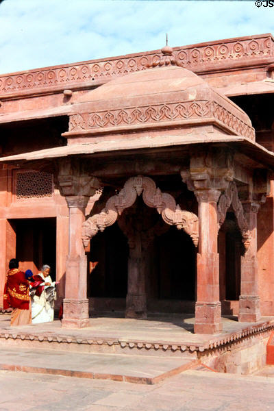 Astrologer's seat at Fatehpur Sikri Palace. India.