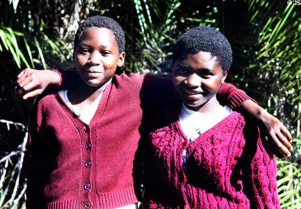 Local students tour Victoria Falls. Zimbabwe.