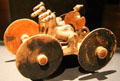 Greek ceramic model chariot with warrior from Attica late geometric period at Kunsthistorisches Museum. Vienna, Austria.