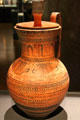 Greek ceramic pitcher with cover from Attica late geometric period at Kunsthistorisches Museum. Vienna, Austria.