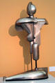 Abstract nickeled bronze sculpture by Oskar Schlemmer at Museum Moderne Kunst. Vienna, Austria.