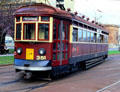 Tram provides transportation along streets of Adelaide. Adelaide, Australia.