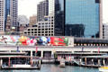 Mural above docks on Sydney Harbour. Sydney, Australia.