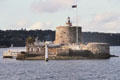 Old stone prison island built in middle of Sydney harbor. Sydney, Australia.