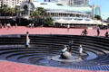 Fountain & shopping arcades of Darling Harbour. Sydney, Australia.