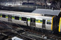 Commuter train at Melbourne's Flinders Station. Melbourne, Australia.