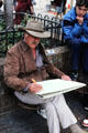 Artist drawing on Melbourne Mall. Melbourne, Australia.