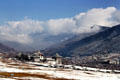 Tashichho Dzong covered in snow, Thimpu. Bhutan.