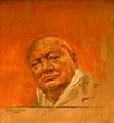 Study of Sir Winston Churchill by Graham Vivian Sutherland at Beaverbrook Art Gallery. Fredericton, NB.