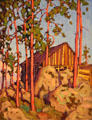 Algonquin Park painting on board by Lawren Harris at McMichael Gallery. Kleinburg, ON.