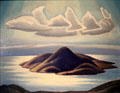 Pic Island painting on board by Lawren Harris at McMichael Gallery. Kleinburg, ON.