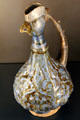Fritware cockerel-headed ewer with underglaze slip-painting from Iran at Aga Khan Museum. Toronto, ON.