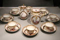 Meissen porcelain tea, coffee, chocolate service decorated with Oriental scenes in white quatrefoils in private collection. ON.