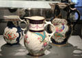 Steatitic cabbage-leaf jugs by Worcester of England at Gardiner Museum. Toronto, ON.