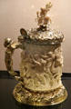 Ivory & silver tankard with carvings of the Sabine Women plus Samson & the Lion by Ignaz Elhafen & silver by Octavian Cocssel from Austria at Art Gallery of Ontario. Toronto, ON.