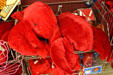 Plush toy lobsters. PE.