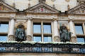 Statues of early rulers, Konrad II, Ludwig D. Deutsche, at Hamburg City Hall. Hamburg, Germany