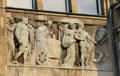 Relief on building on Mönckebergstraße. Hamburg, Germany