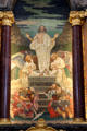 Resurrection of Christ with two Roman soldiers sleeping by his tomb mosaic by Ernst Pfannschmidt at St. Michael's Church. Hamburg, Germany