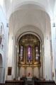Mosaic & stained glass windows by Johannes Schreiter depicting scenes from the life of the Prophet Isaiah in apse of Domkirche St. Marien. Hamburg, Germany