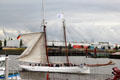 Sailing ship Elbe on Elbe River. Hamburg, Germany.