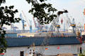 Dockyards on Elbe River. Hamburg, Germany.