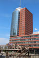 Columbus Haus aka Hanseatic Trade Center Tower in HafenCity. Hamburg, Germany.