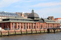 Hamburg Fish Market overlooks the harbor and is open early Sunday mornings. Hamburg, Germany.