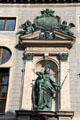 Munich Residenz facade details on Residenzstraße. Munich, Germany.