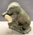 Carved soapstone shaman bear by Makituq culture from Pelly Bay, NWT, Canada at Five Continents Museum. Munich, Germany.