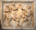 Marble funerary relief of Roman Knight from Rome at Altes Museums. Berlin, Germany.