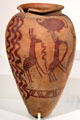 Egyptian predynastic ceramic vessel with giraffe decoration at Neues Museum. Berlin, Germany.